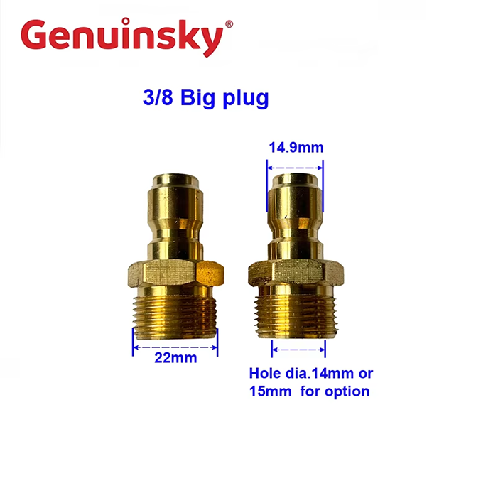 황동 3/8인치 퀵 빅 플러그 M22